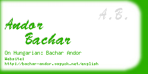 andor bachar business card